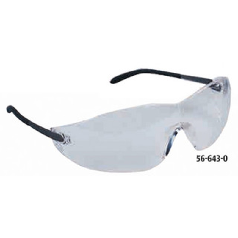 Crews Blackjack Safety Glasses, Gray Lens, Scratch Resistant, Chrome Temple – 56-645-5