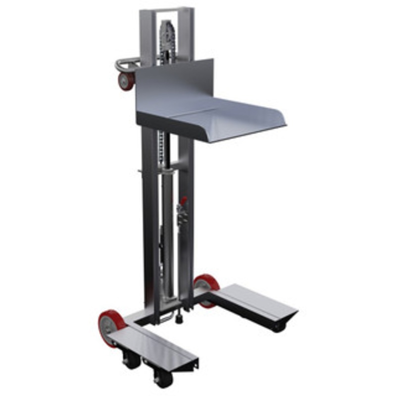 Vestil Low Profile Lite Load Lift, Aluminum, 19-1/2 x 20 Platform, 1/4 to 48-1/4 Service Range, Foot Pump Operation – ALLPH-500-4SFL