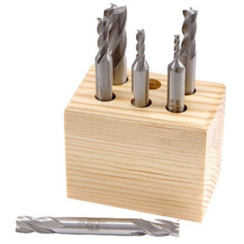 Precise 6 Piece Double-End Cobalt (M42) 4 Flute End Mill Set – 8000-0005