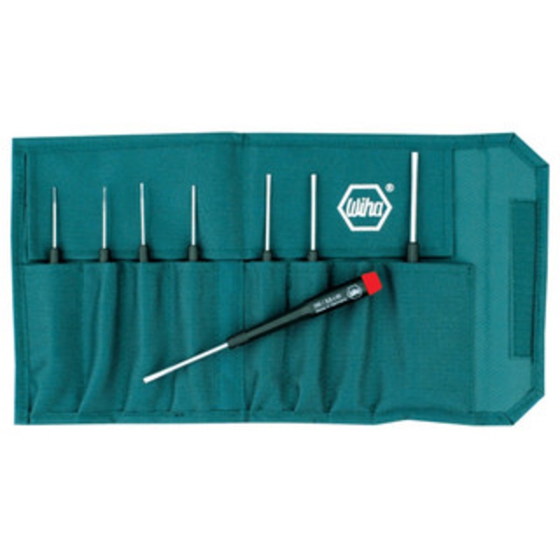 Wiha Precision Slotted Screwdriver 8 Piece Set in Canvas Pouch – 26099
