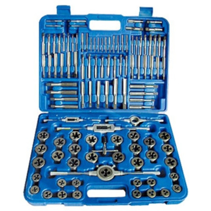 Precise 110 Piece #4-3/4 & M6-18 High Speed Steel Tap & Die Set – 1011-0110