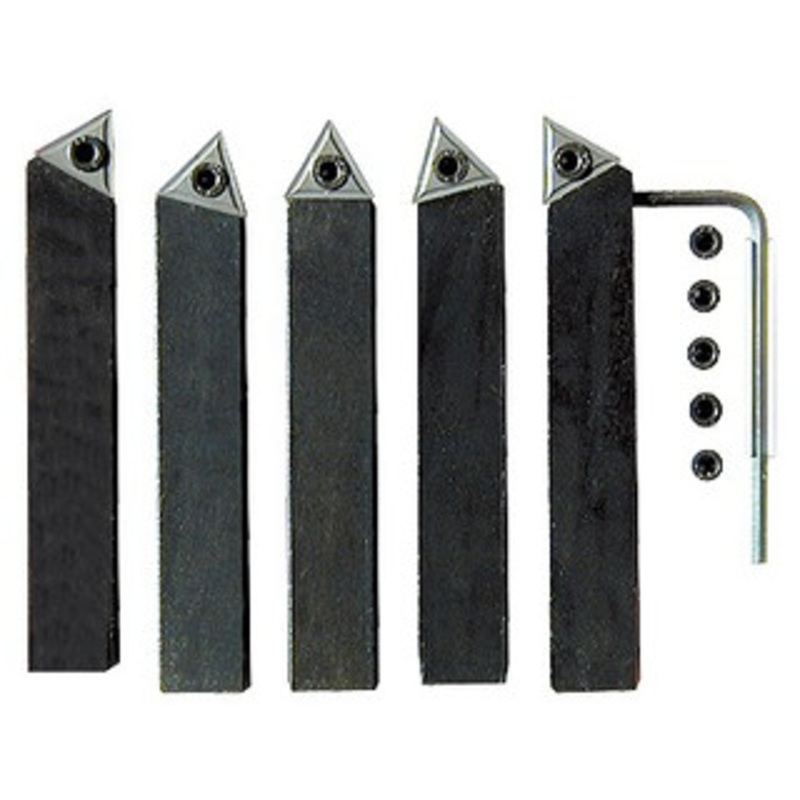 Precise 5 Piece 3/4 Shank Square Indexable Carbide Turning Tool Set – 2003-00051