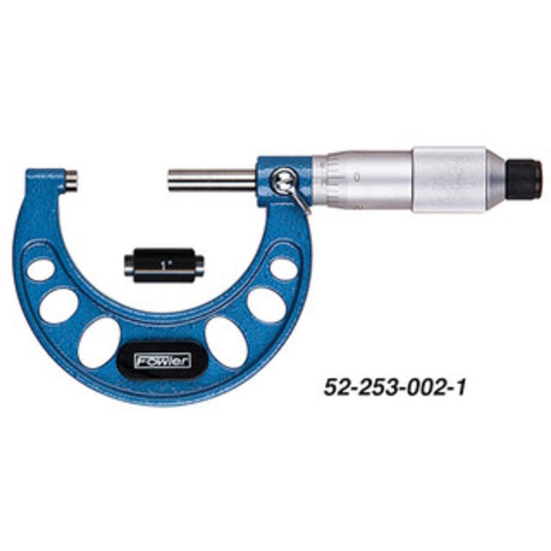 Fowler 1-2 w/Standard, Friction .001 Graduation Outside Inch Micrometer – 52-253-002-1