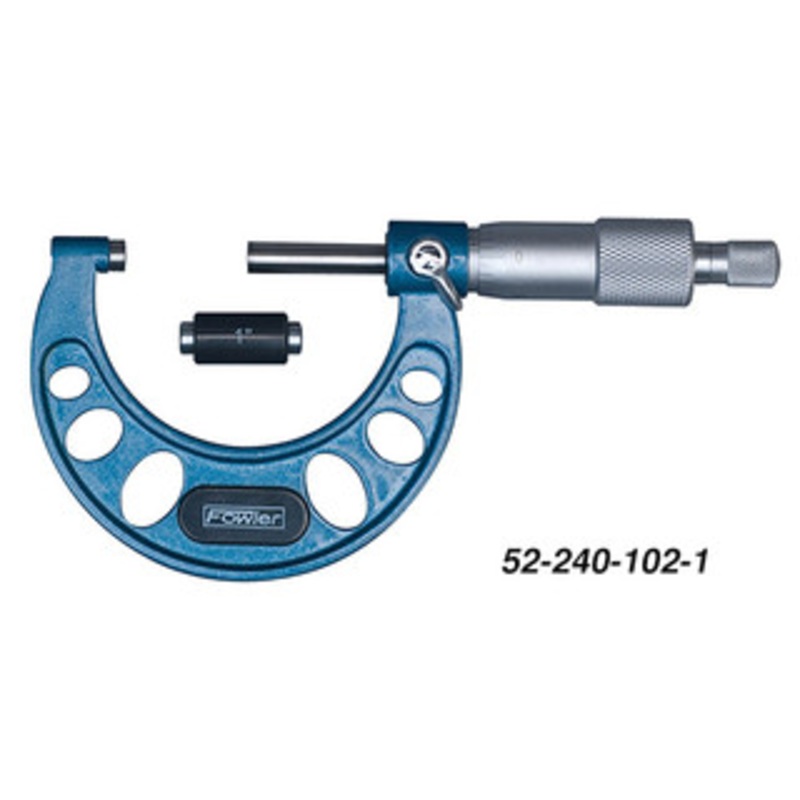 Fowler 1-2 w/Standard, Ratchet Outside Inch Micrometer – 52-240-102-1