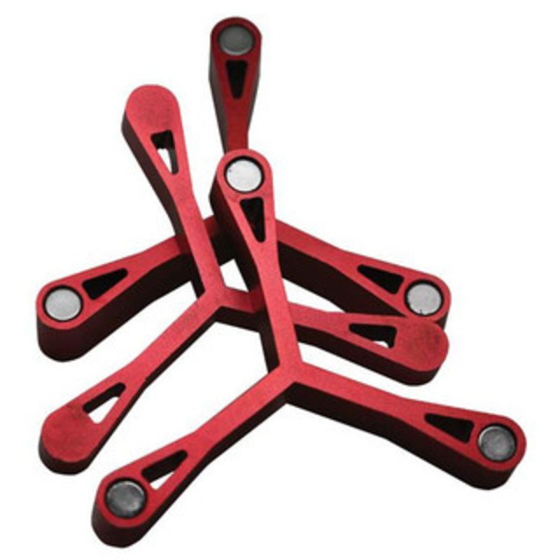 Precise Chuck Stop Set 3CS6, 3 pc., 15, 20, 25mm Thickness, 6 Diameter, Red, for 5 or larger 3 Jaw Chucks