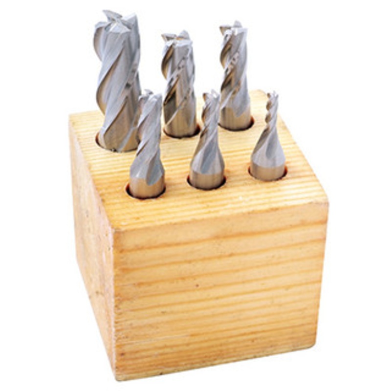 Precise 6 Piece M42 Cobalt 4-Flute End Mill Center Cut Set – 8000-0004