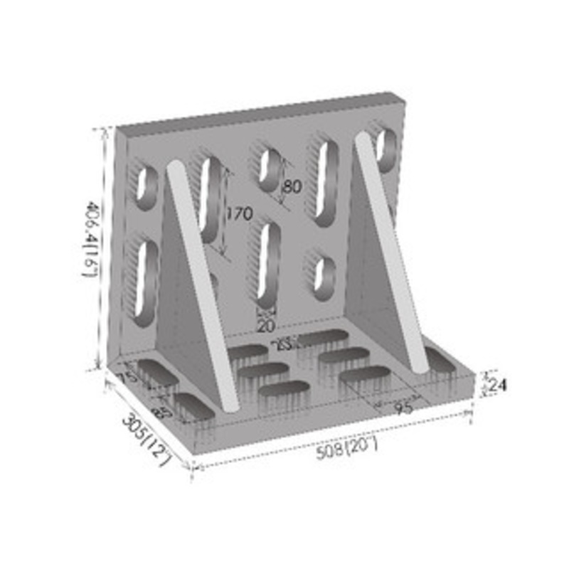Precise Giant Slotted Angle Plate, 20 x 16 x 12 – 3402-0342