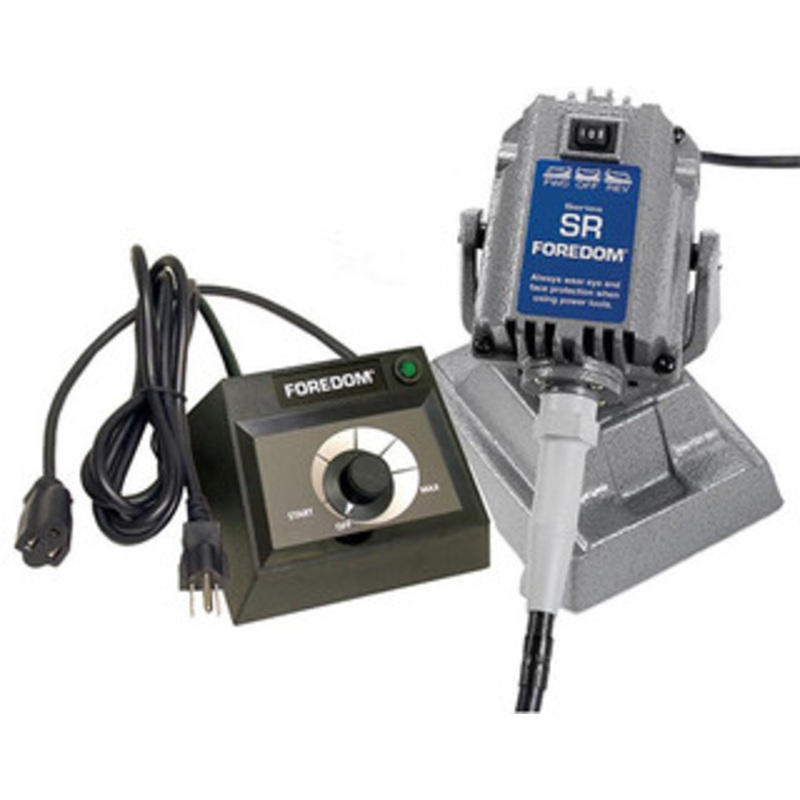 Foredom Flexible Shaft 1/6 HP SR Benchtop Motor With EMX Table Top Dial Control – M.SBR-EM