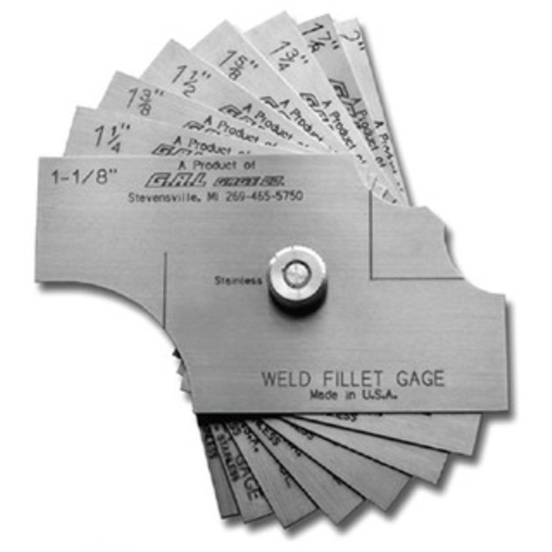 G.A.L. Gage 8 Piece Fillet Weld Set 1-1/8 to 2 by 1/8 Increments – GAL-81
