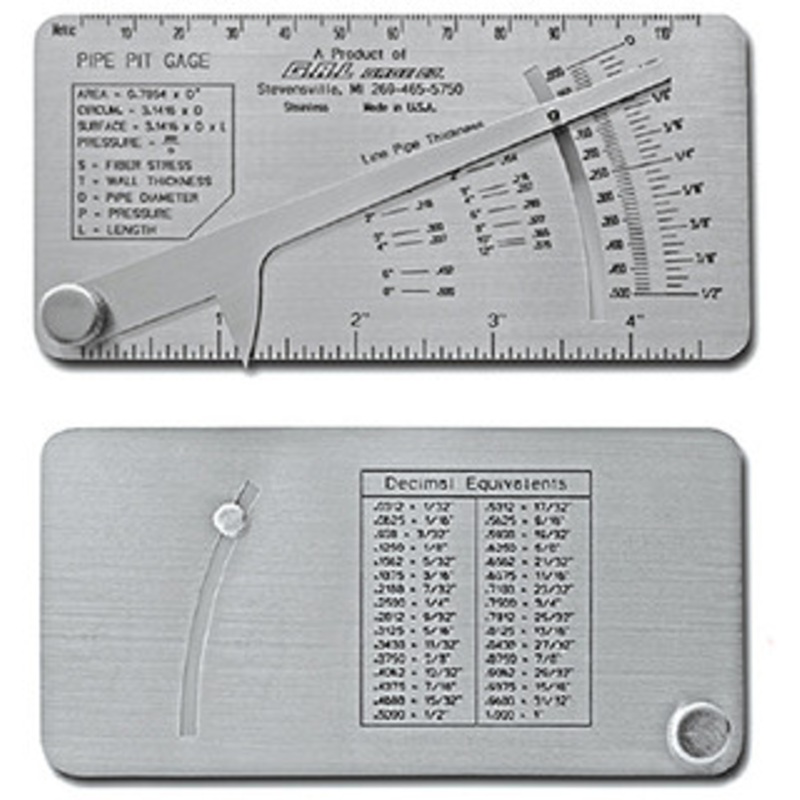 G.A.L. Gage Pipe Pit Gauge Inch – GAL-17
