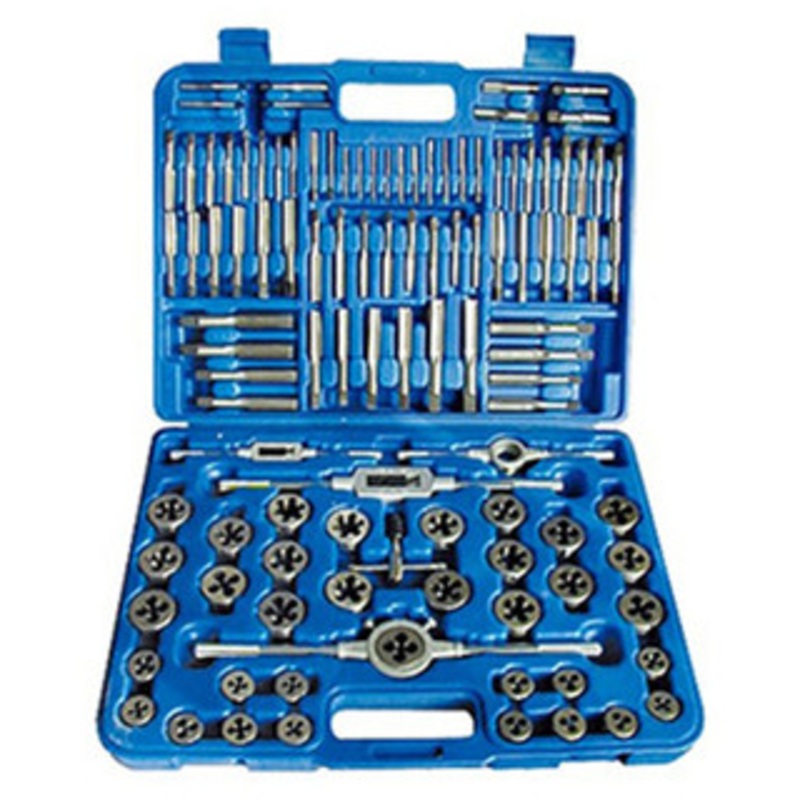 Precise Tap & Die Set, 110 Pcs. Carbon Steel, 4-40 thru 3/4 – 16 and M6x1.0 thru M18x1.5, 1/8 NPT, 1/4 NPT – 404-708