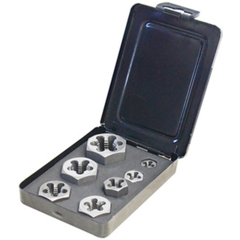 Precise 7 Piece Metric Hexagon Rethreading Die Kit – 1017-0007
