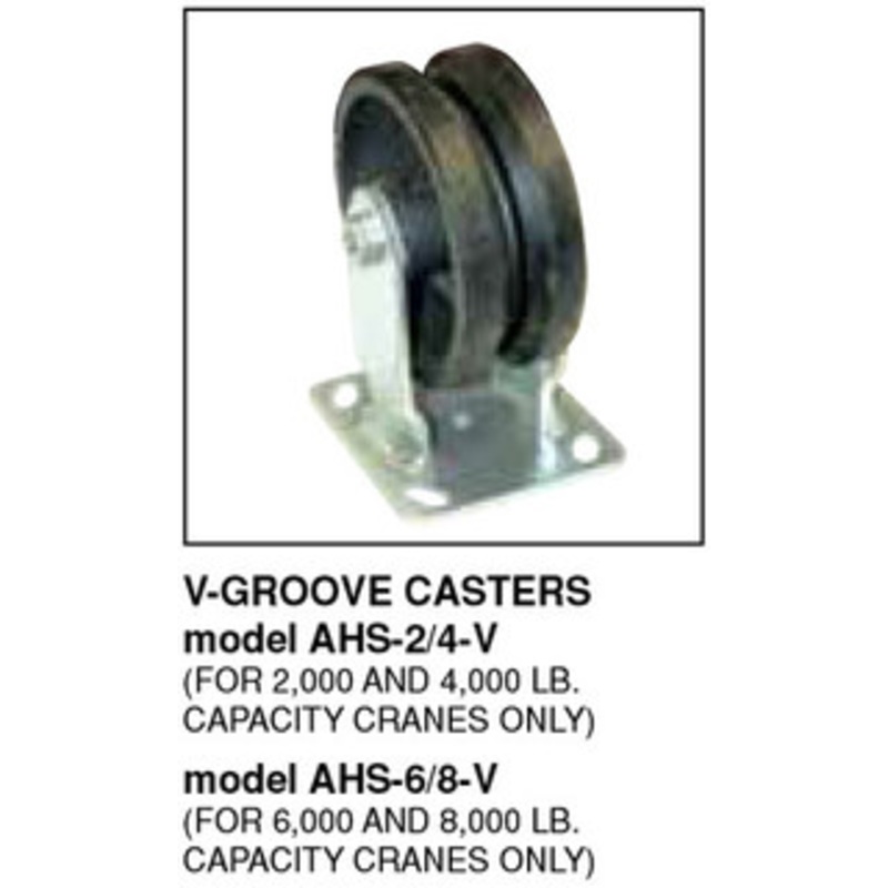 Vestil 8 x 2 V-Groove Casters for 2000 & 4000 lb. capacity Steel Gantry Cranes – AHS-2/4-V