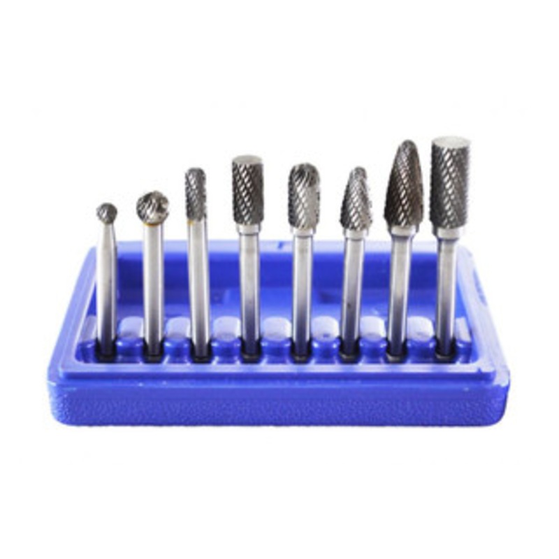 Astro Pneumatic 8pc. Double Cut Carbide Rotary Burr Set 1/4 Shank in Blow Molded Case – 2181