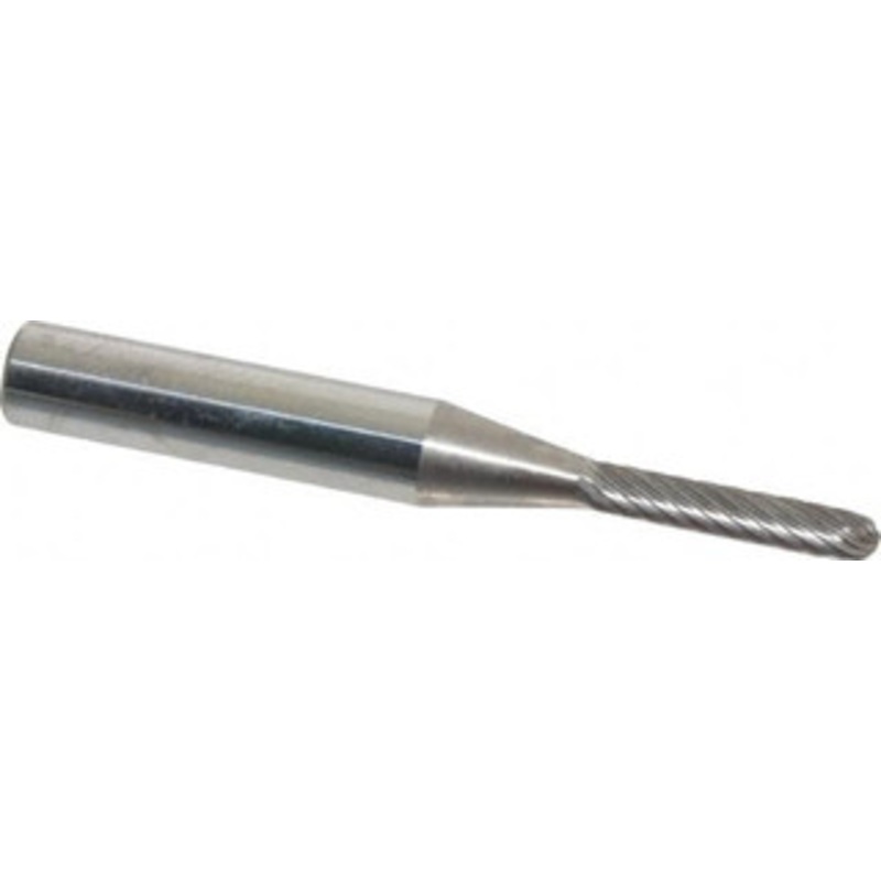 Atrax 1/8 Cut Diam, 1/4 Shank Diam, Carbide Single Cut Cylinder Burr with Radius Radius End, 1-1/2 OAL, 1/2 LOC SC-12SC-ATX – 85284701