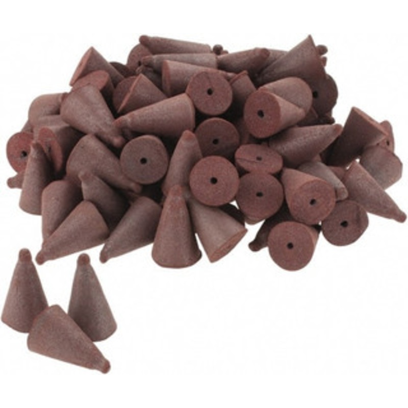 Made in USA 5/8 Max Diam x 7/8 Long, Taper, Rubberized Point Fine Grade, Silicon Carbide, 1/8 Arbor Hole, Unmounted 140-F SPI – 73152472