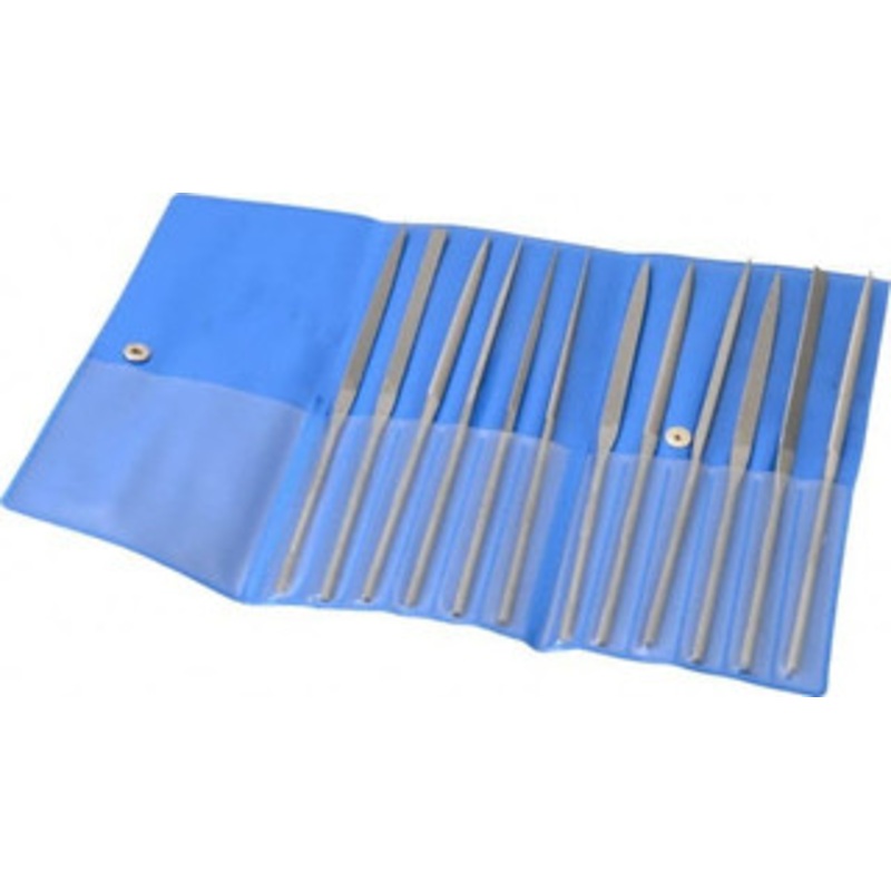 PFERD 12 Piece Needle Pattern File Set 6-1/4 Long, 0 Coarseness, Set Includes Flat, Hand, Crossing, Three Square, Square, Round, Half Round, Knife, Barrette, Flat with Round Edges, Crossing Oval 12039 – 44813103