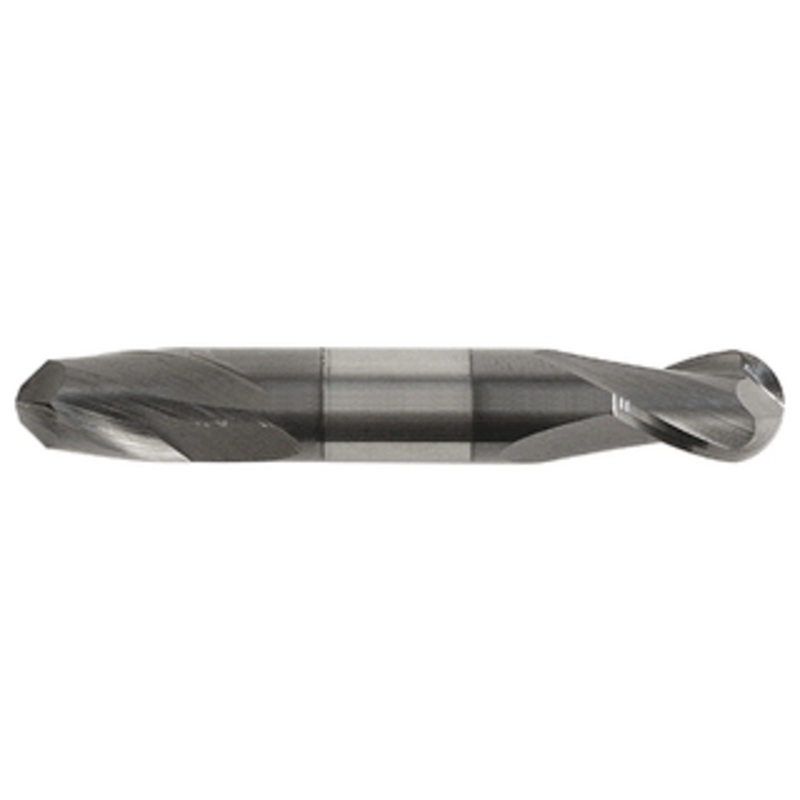 Rushmore USA 2 Flute Solid Carbide AlTiN Coated Ball Nose Double End Mill, 5/16 Size, 5/16 Shank Diameter, 1/2 Length of Cut, 2-1/2 Overall Length