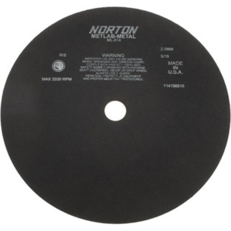 Norton 13-3/4 x 0.098, 1-1/4 Hole Aluminum Oxide Cutoff Wheel 3,300 Max RPM, Use with Stationary Tools 66253322160 – 42064634