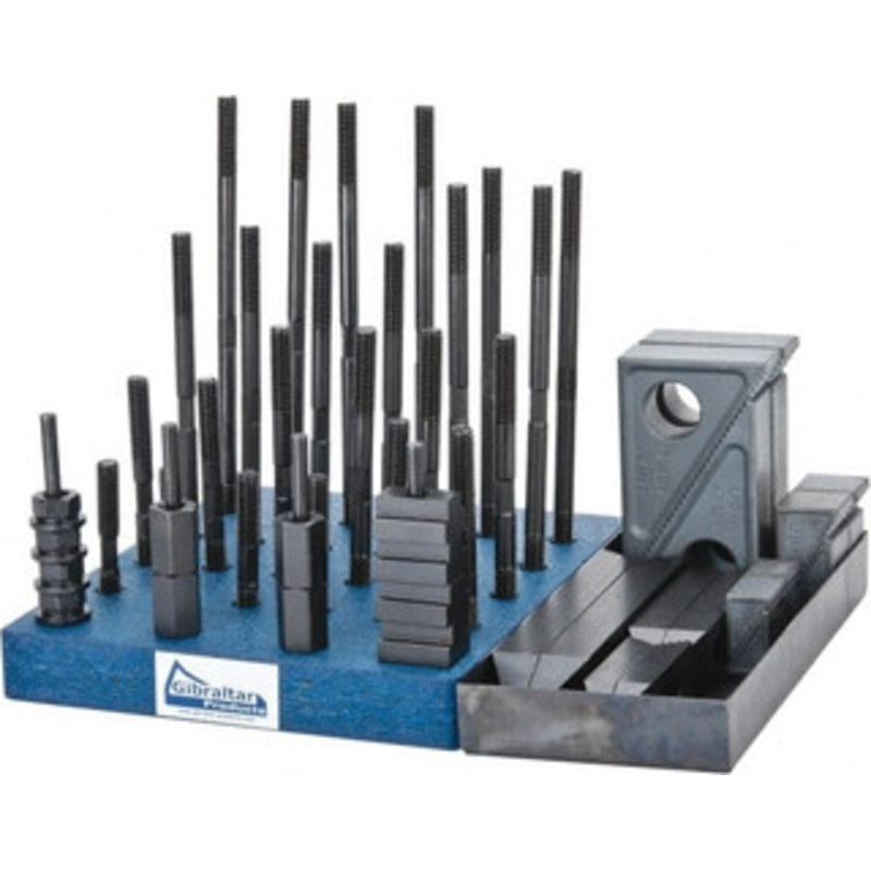 Gibraltar 50 Piece Fixturing Step Block & Clamp Set with 1 Step Block, 1/2 T-Slot, 3/8-16 Stud Thread 7/8 Nut Width, 3, 4, 5, 6, 7 & 8 Stud Lengths 20203G – 04805453
