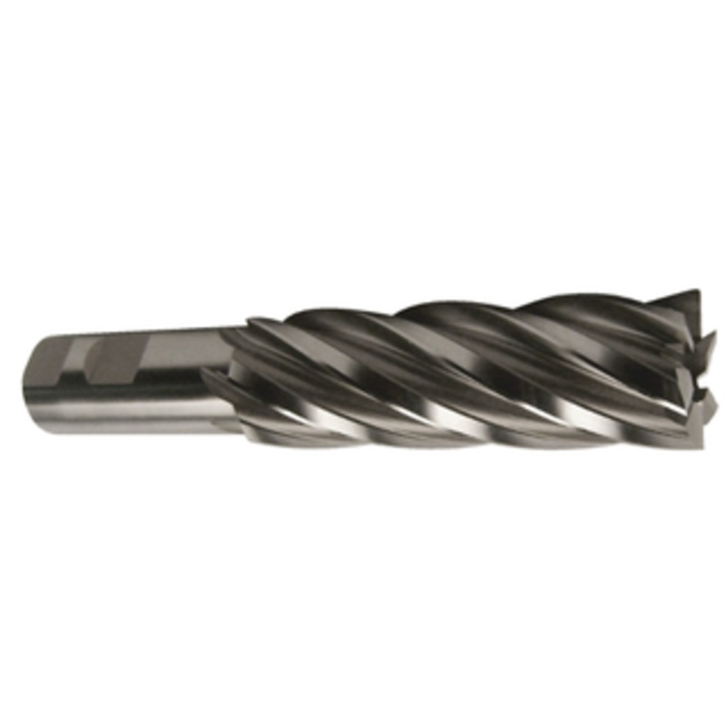 Precise 6 Flute H.S.S. Long Length Non-Center Cut Finishing End Mill, 1-1/8 Size, 1 Shank Diameter, 4 Length of Cut, 6-1/2 OAL