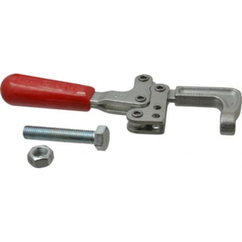 Destaco 3558.58 N Load Capacity, 1.25 Throat Depth, 8.28 OAL, Carbon Steel, C Style Plier Clamp 1.78 Max Jaw Capacity, M12x1.75 Spindle, 2.94 Open Throat Height, Red Handle, Spindle End 325 – 08096364