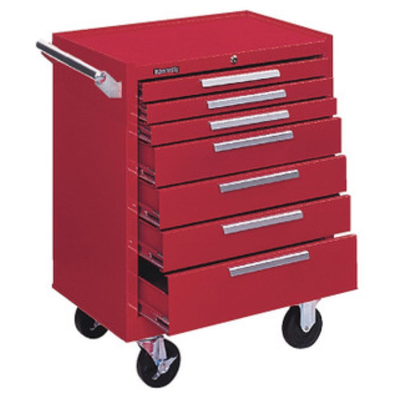 Kennedy Red 7 Drawer Roller Cabinet, 27W x 18D x 35H 277XR