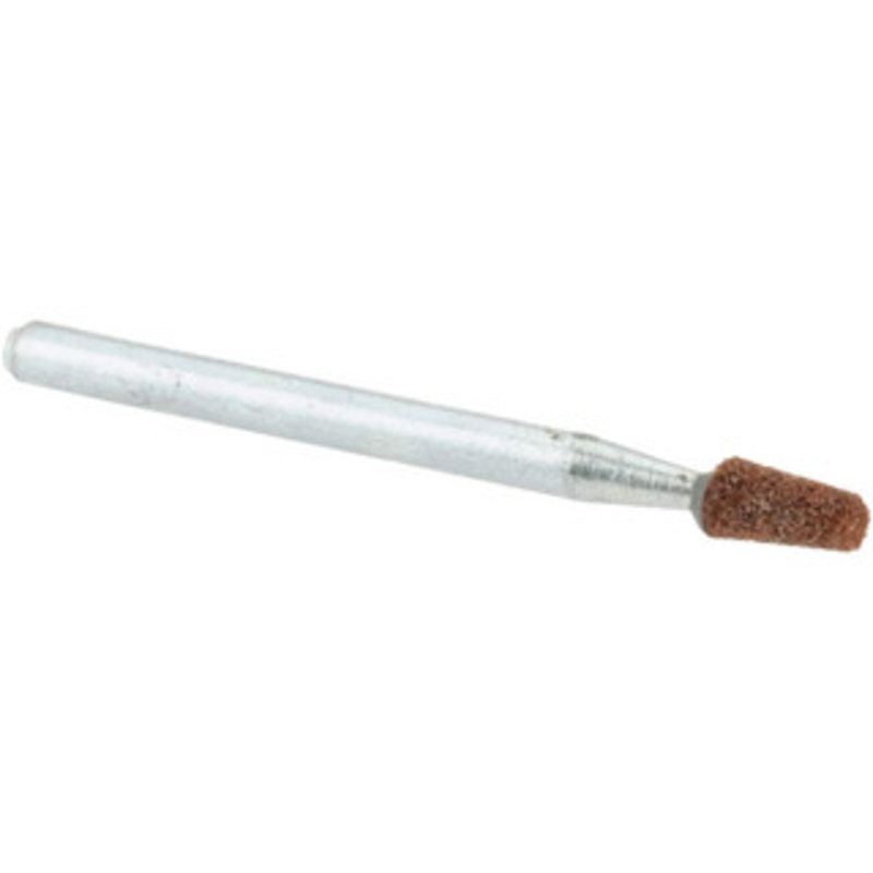 Norton 1/8 Head Diam x 1/4 Thickness, B96, Flat Cone End, Aluminum Oxide Mounted Point Brown, Fine Grade, 90 Grit, 85,900 RPM 61463624449 – 75115394