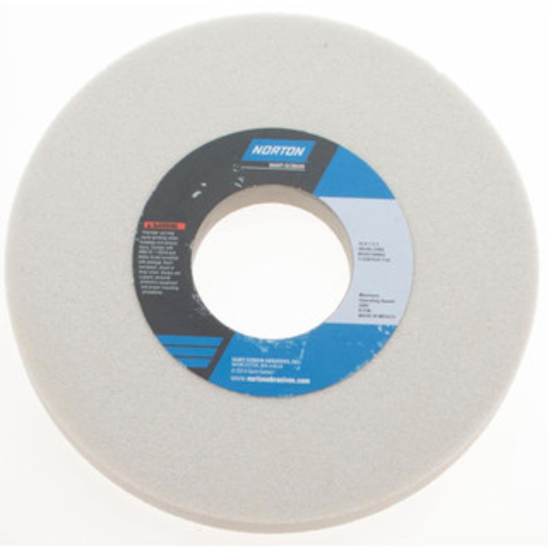 Norton 10 Diam x 3 Hole x 1 Thick, J Hardness, 46 Grit Surface Grinding Wheel Aluminum Oxide, Type 1, Coarse Grade, 2,485 Max RPM, Vitrified Bond, No Recess 66253160892 – 05985825