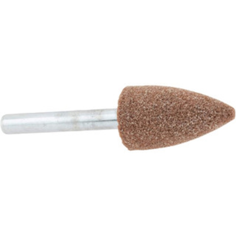 Norton 11/16 Head Diam x 1-1/4 Thickness, A12, Pointed Tree End, Aluminum Oxide Mounted Point Brown, Medium Grade, 60 Grit, 38,050 RPM 61463624388 – 75114207