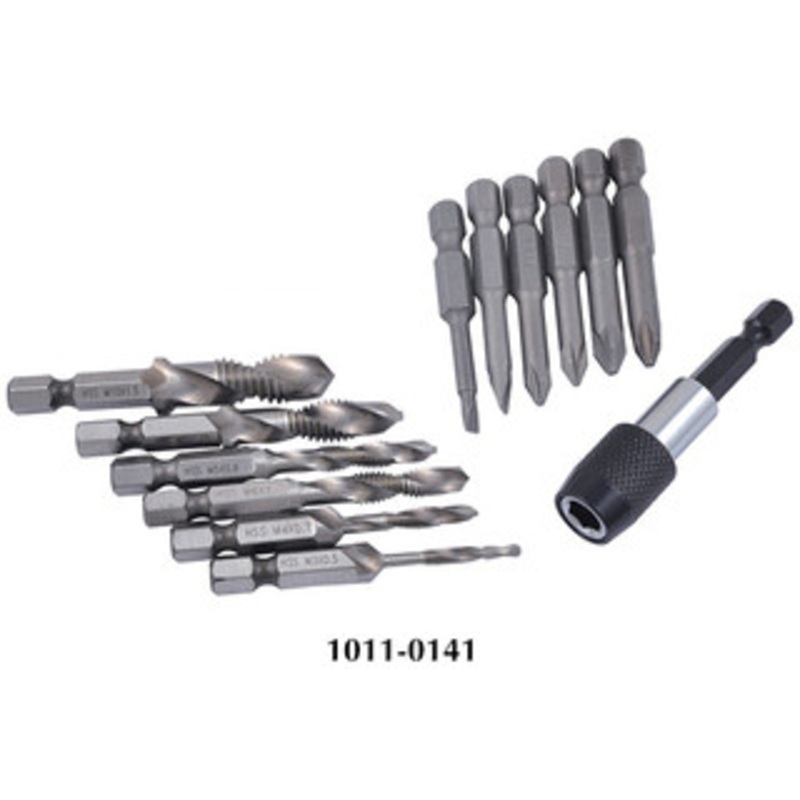 Precise 14 Piece M3~M10 High Speed Steel 3-In-1 Tap/Drill Kit – 1011-0141