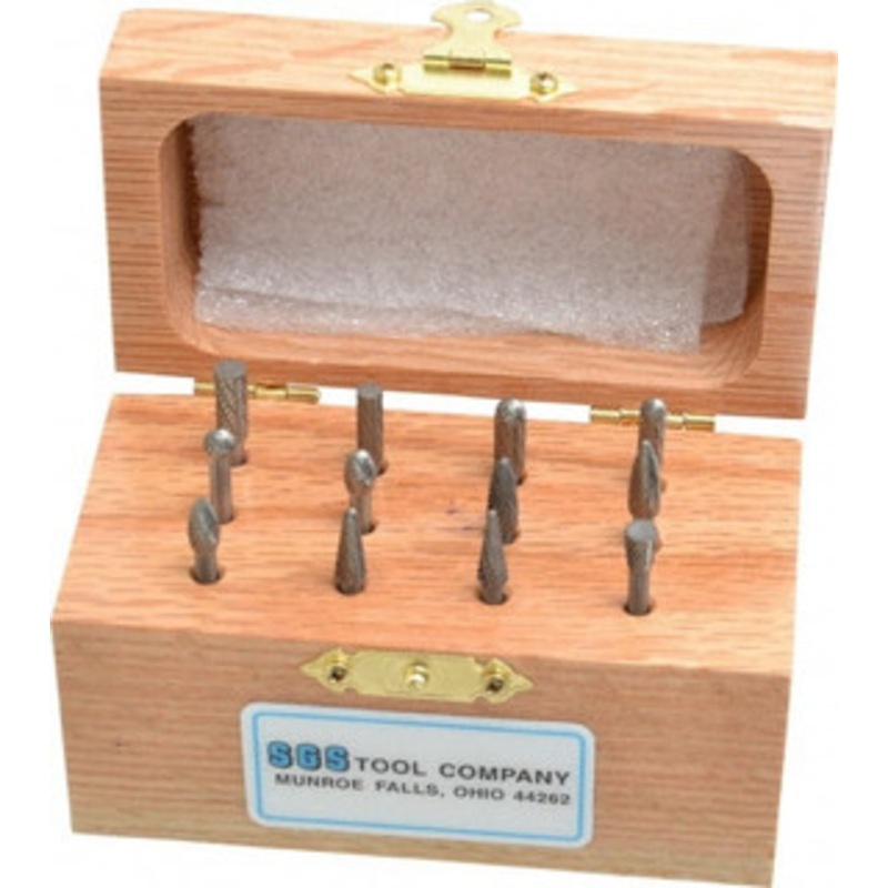 SGSPRO 12 Piece, 1/8 Shank Burr Set Tungsten Carbide 18213 – 01400704