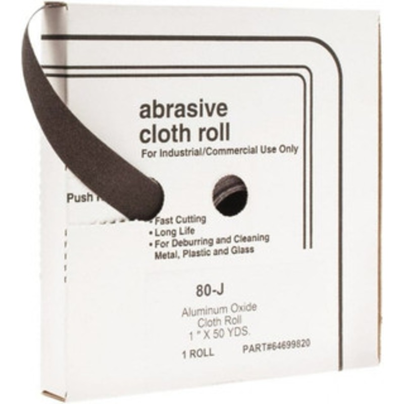 Value Collection 1 x 50 Yd 80 Grit Aluminum Oxide Shop Roll Medium Grade, J Weighted Cloth Backing 301470 – 64699820