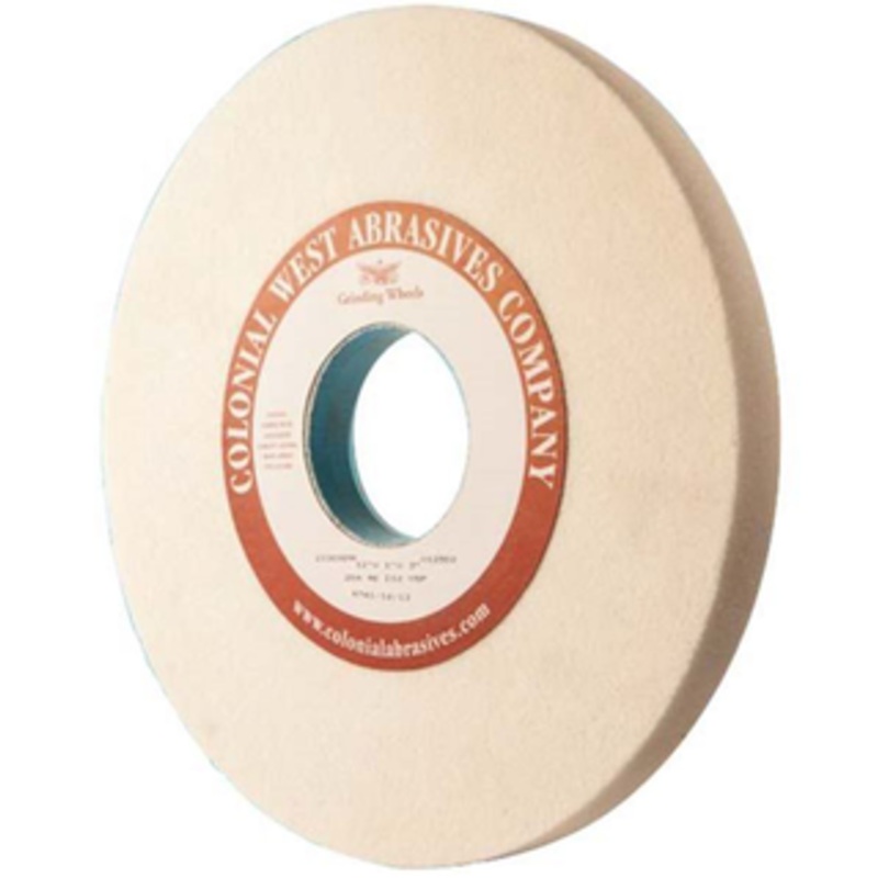 Colonial West 7D x 1/4W White Toolroom Surface Grinding Wheel, K Hardness , 80 Grit – T07409