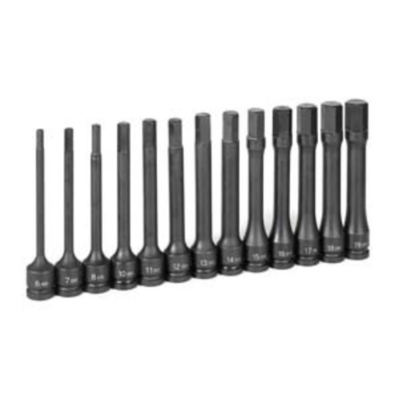 Grey Pneumatic 1/2 Drive 13 Piece 6 Length Metric Hex Set 6-8 10-19mm – GY1363MH