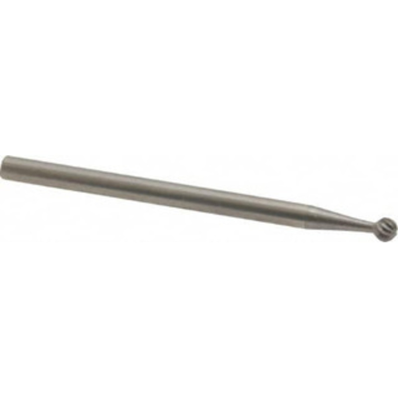 Made in USA 1/8 Cut Diam, 1/8 Shank Diam, Carbide Single Cut Ball Burr Radius End, 2 OAL, 1/8 LOC SD-42-L2SC – 00451559