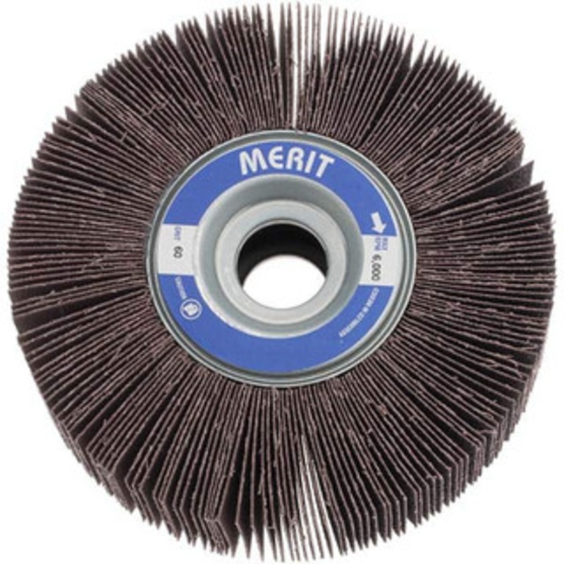 Merit Abrasives 6 x 2 60 Grit Aluminum Oxide Unmounted Flap Wheel Coated, Medium Grade, 1 Center Hole, 6,000 Max RPM 08834123033 – 09609157