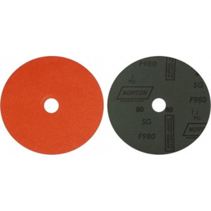 Norton 7 Diam, 7/8 Hole, 80 Grit Ceramic Fiber Disc Series R980P 69957398014 – 42064345