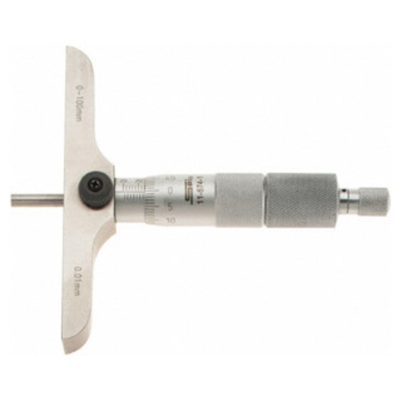 SPI Depth Micrometer, 0-100mm Range, 102mm Base – 11-574-1