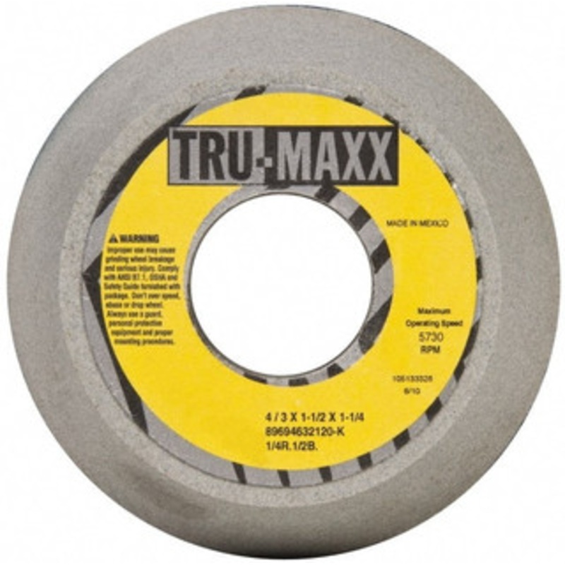 Tru-Maxx 4 Diam, 1-1/4 Hole Size, 1-1/2 Overall Thickness, 120 Grit, Type 11 Tool & Cutter Grinding Wheel Fine Grade, Aluminum Oxide, K Hardness, 5,730 RPM 66253269779 – 89694632