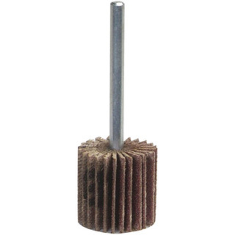 Merit Abrasives 2 Diam x 1/2 Face Width, Very Fine Aluminum Oxide Coated Mounted Flap Wheel 1/4 Shank Mount, 180 Grit, Cloth Backing, 25,000 Max RPM 08834137353 – 09608654