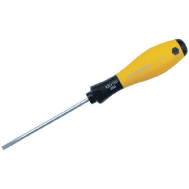 Wiha ESD Safe SoftFinish Cushion Grip Slotted Screwdriver 2.5mm x 75mm – 30240