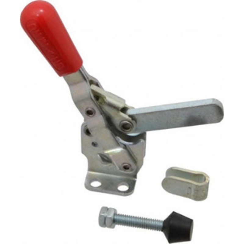 Destaco 500 Lb Holding Capacity, Vertical Handle, Manual Hold Down Toggle Clamp 57 Handle Movement, 99 Bar Opening, Solid Bar, Flanged Base, Electro-Plated Zinc, Carbon Steel 207-38 – 76988542