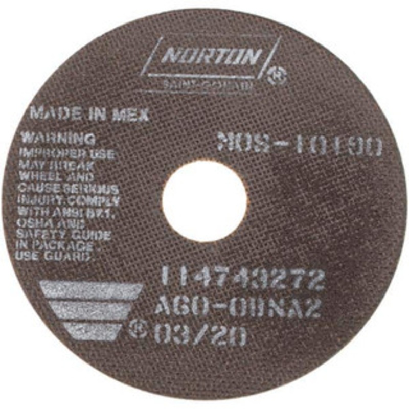 Norton 6 x 0.06, 1-1/4 Hole 60 Grit Aluminum Oxide Cutoff Wheel Medium Grade, Reinforced, 10,190 Max RPM, Use with Circular Saws 66252835165 – 75870089