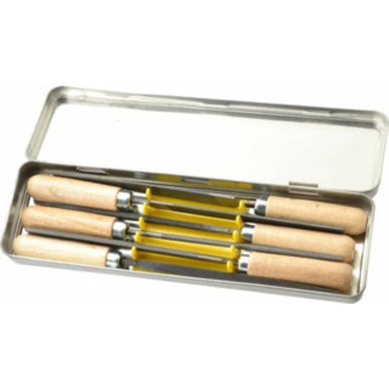 PFERD 6 Piece Key File Kit Pattern File Set 4 Long, Medium Coarseness, Set Includes Hand, Flat, Three Square, Square, Half Round, Round 17010 – 44812519