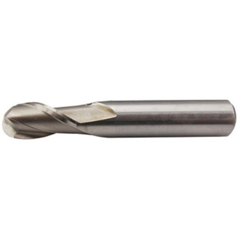Precise 2 Flute HSS Single End Ball End Mill, 1/2 Dia. x 1/2 Shank – 5841-0500