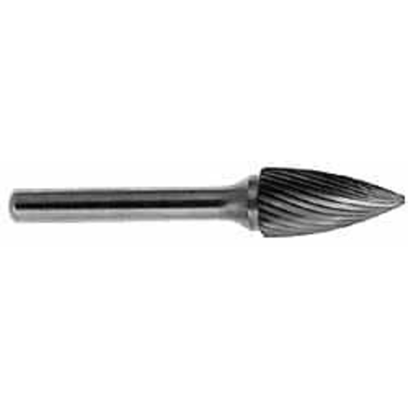 SGSPRO 1/2 Cut Diam, 1/4 Shank Diam, Carbide Double Cut Tree Burr Point End, 2-1/2 OAL, 3/4 LOC 14053 – 05291869