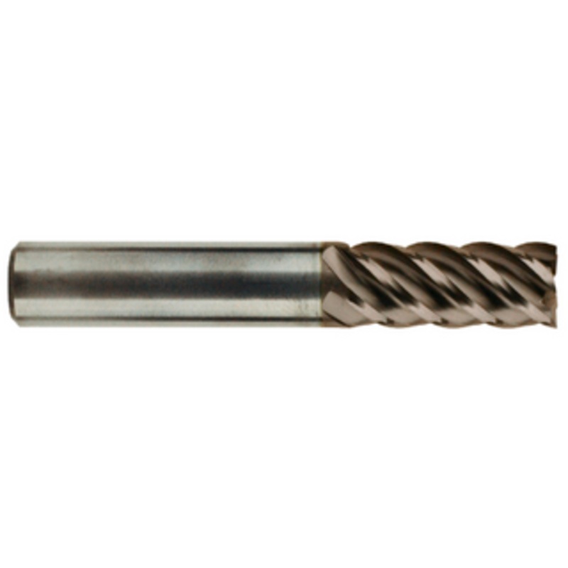 T&O 5 Flute SuperCEED Solid Carbide TiCN Coated 45 Helix Regular Single End Mill, 1/4 Size & Shank Diameter, 3/4 Length of Cut, 2-1/2 Overall Length