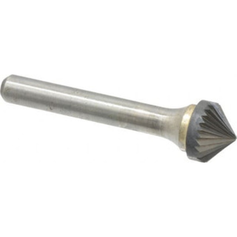Atrax 1/2 Cut Diam, 1/4 Shank Diam, 90 Carbide Single Cut Cone Burr Point End, 2 OAL, 1/4 LOC SK-5SC-ATX – 85288769