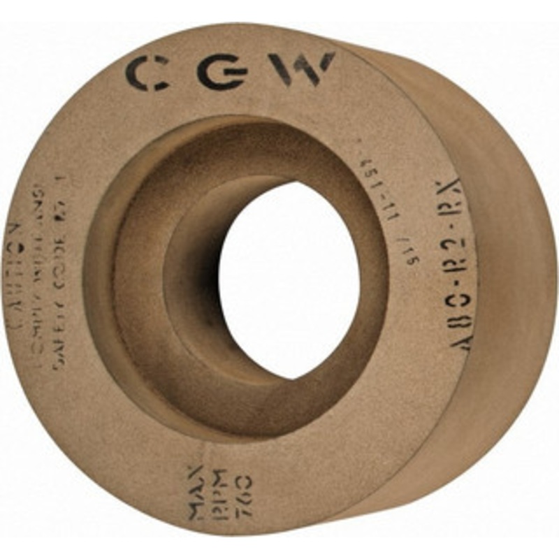CGW Abrasives 6 Wide x 12 Diam, Type 7 Feed Regulating Wheel 5 Hole Size, 80 Grit, Hardness R, 7-1/2 Diam x 1-1/2 Deep Recess, 7-1/2 Diam x 1-1/2 Deep Opposite Side Recess 35288 – 05871249